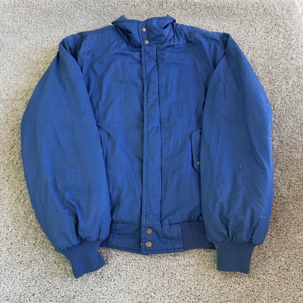 Vintage Members Only Jacket Mens 42 Blue Fleece Lined Bomber 80s Hong Kong
